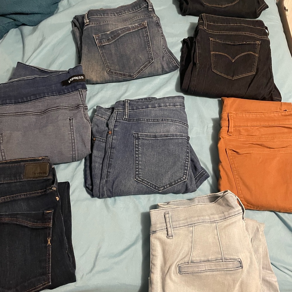 Express and Levi jeans